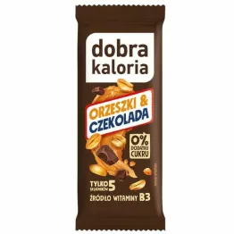 Baton Daktylowy Orzeszki i Czekolada Bez Dodatku Cukru 35 g- Dobra Kaloria