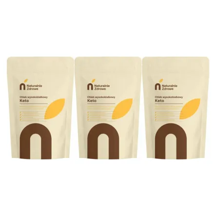 3 x Mieszanka Chlebowa - Chleb Keto Wysokobiałkowy 600 g - Naturalnie Zdrowe
