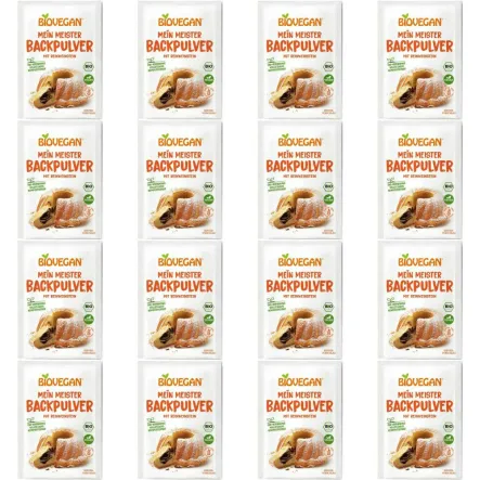 16 x Proszek do Pieczenia Bezglutenowy Bio 51 g (3 x 17 g) - Biovegan