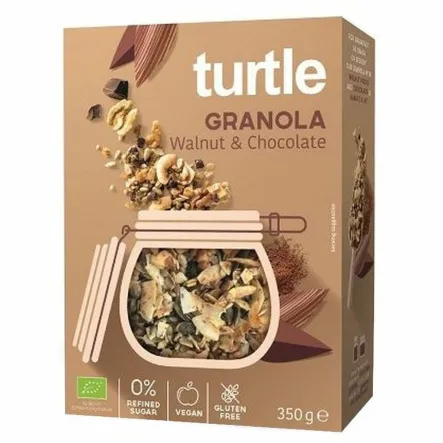 Granola Orzech Włoski i Czekolada Bezglutenowa Bio 350 g - Turtle