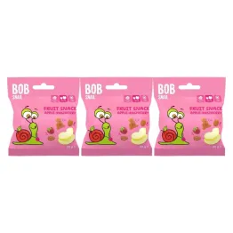 3 x Przekąska Jabłko Malina Bez Dodatku Cukru 20 g - Bod Snail