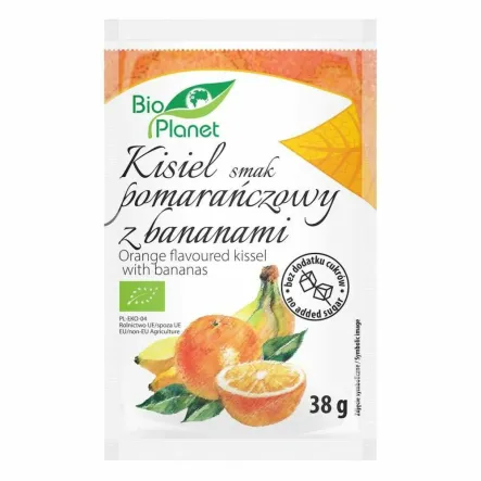 Kisiel o Smaku Pomarańczowym z Liofilizowanymi Bananami Bez Dodatku Cukru Bio 38 g - Bio Planet