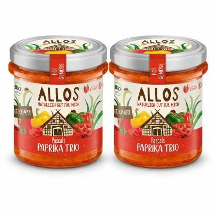 2 x Pasta Warzywna z Trzema Rodzajami Papryki Bio Bezglutenowa 135 g - Allos