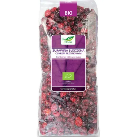 Żurawina Słodzona Cukrem Trzcinowym Bio 1 kg - Bio Planet