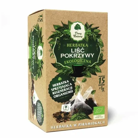 Herbatka Liść Pokrzywy Piramidki Bio 15 g (15x 1 g) - Dary Natury