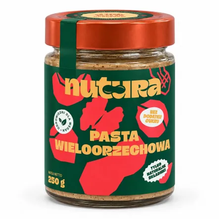 Pasta Wieloorzechowa Bez Dodatku Cukru 250 g - Nutura
