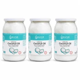 3 x Olej Kokosowy Nierafinowany Virgin 100% Tłoczony na Zimno 900 ml - Natur Planet