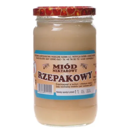 Miód Rzepakowy 500 g - Pasieka Sudnik