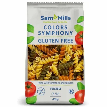 Makaron Bezglutenowy 3-Kolorowy Świderki 400 g - Sam Mills