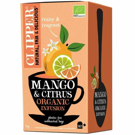 Herbatka o Smaku Mango i Owoców Cytrusowych Bio 36 g (20x 1,8 g) - Clipper