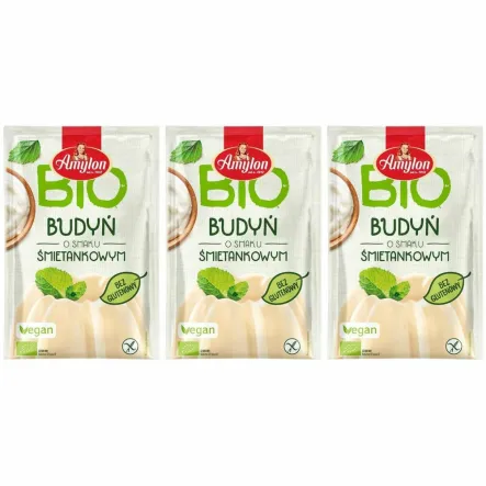 3 x Budyń o Smaku Śmietankowym Bezglutenowy Bio 40 g - Amylon