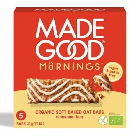 Batoniki Owsiane z Cynamonem Bezglutenowe Bio 150 g (5x 30 g) - Made Good