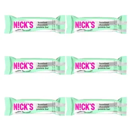 6 x Baton Proteinowy z Kremem z Orzechów Laskowych w Mlecznej Czekoladzie 50 g - Nicks