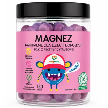 Żelki Naturalne MAGNEZ 120 sztuk - MyVita