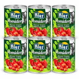 6 x Pomidory Obierane Krojone 400 g - Kier