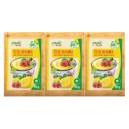 3 x Kisiel do Kubka Smak Cytrynowy z Kawałkami Malin BIO 30 g - Vitally Food