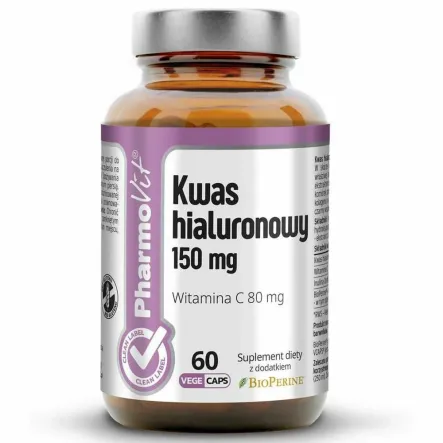 Kwas Hialuronowy+ Witamina C Clean Label 60 Kapsułek - Pharmovit