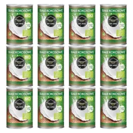 12 x Białe Kokosowe Mleczko BIO 17-19%Tłuszczu 400 ml - Mr. Ming -  Bez zbędnych dodatków!