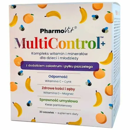 MultiControl+ Kompleks Witamin i Minerałów Dla Dzieci i Młodzieży 30 Saszetek - Pharmovit