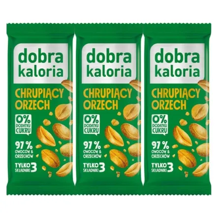3 x Baton Chrupiący Orzech 35 g - Dobra Kaloria