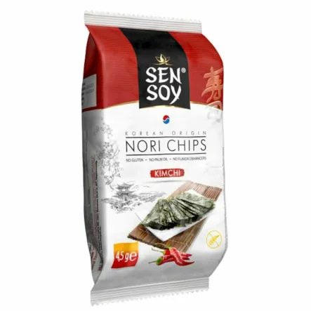 Chipsy Nori Kimchi z Alg Morskich 4,5 g - Sen Soy