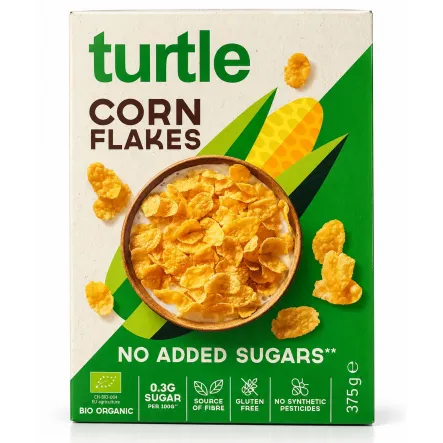 Płatki Kukurydziane Bez Dodatku Cukru Bezglutenowe BIO 375 g – Turtle