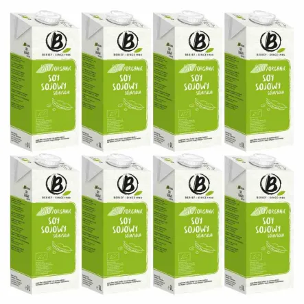 8 x Napój Sojowy Naturalny Bez Dodatku Cukru Bio 1 l - Berief