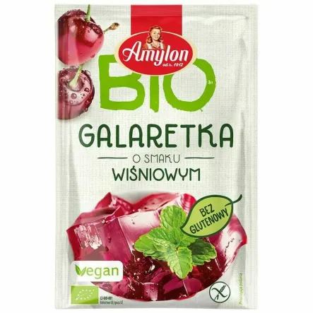 Galaretka o Smaku Wiśniowym z Agarem Bezglutenowa Bio 40 g - Amylon