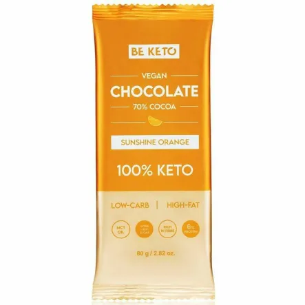 Keto Czekolada z Olejem MCT Słoneczna Pomarańcza 80 g - Beketo