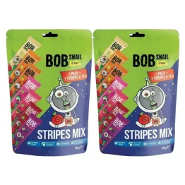 2 x Przekąski Stripe Mix Bez Dodatku Cukru 98 g (7x 14 g) - Bos Snail