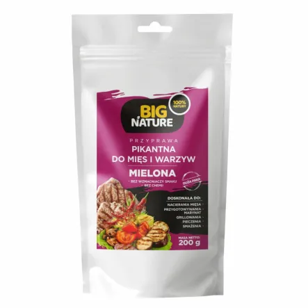 Przyprawa Mielona do Mięs i Warzyw Pikantna Bez Soli 200 g - Big Nature
