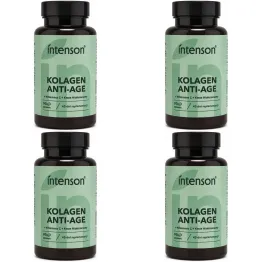 4 x Kolagen Anti-Age z Witaminą C i Kwasem Hialuronowym 90 Tabletek - Intenson