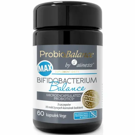 ProbioBalance MAX Bifidobacterium Balance 10 mld. Żywych Komórek Bakterii 60 Kapsułek - Aliness