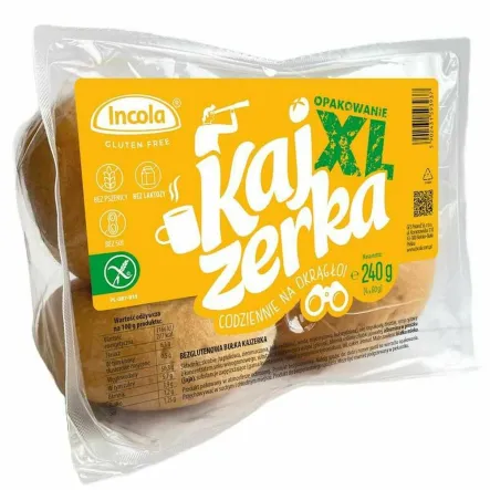 Bułki Kajzerki Bezglutenowe 240 g (4x 60 g) - Incola